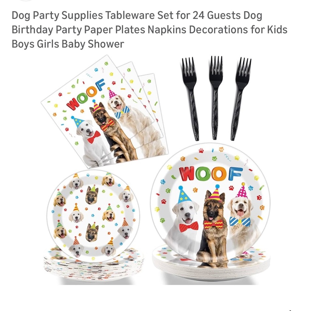 BUNDLE:GermanShepherd themed party(Cups,plates,decorations,Banner&Wrappingpaper)